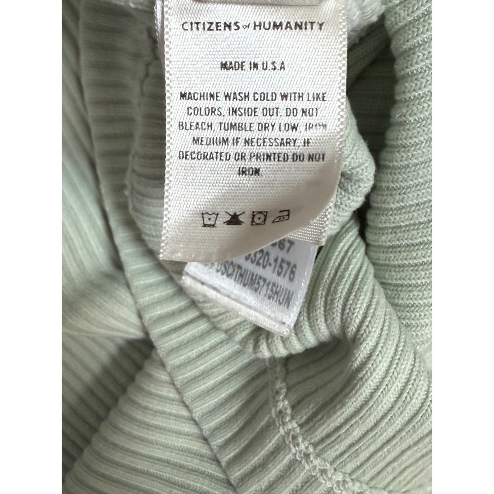 Citizens of Humanity Ribbed Long Sleeve Bina Crewneck Top in Pistachio Size S - Picture 9 of 9